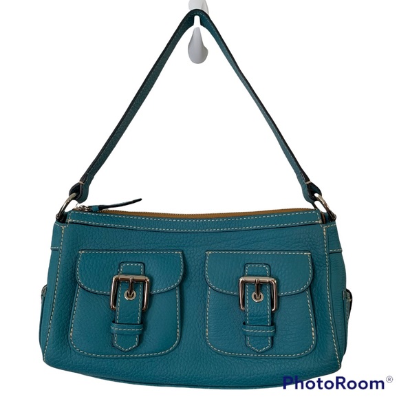 Dooney & Bourke Handbags - Vintage Dooney & Bourke Turquoise Shoulder Leather Bag